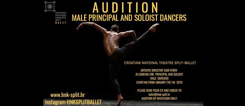 Audition Notice Croatian National Theatre Split / Ballet