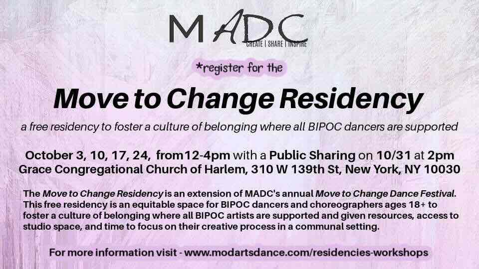 ATTN: BIPOC Dancers & Choreographers in NY, NJ, CT, & PA